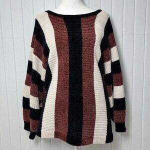 Anthropologie Solitaire Sweater Women's Medium Striped Chenille Dolman Sleeves